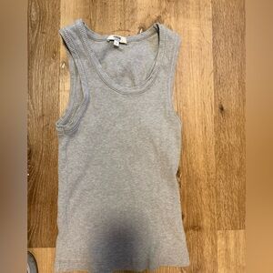 AGOLDE Light Gray Ribbed Tank Top Size S
